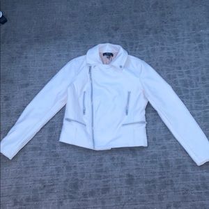 white leather jacket !